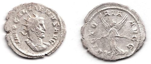Kommission-Gallienus-Antoninian-Rarität - fliegende Victoria